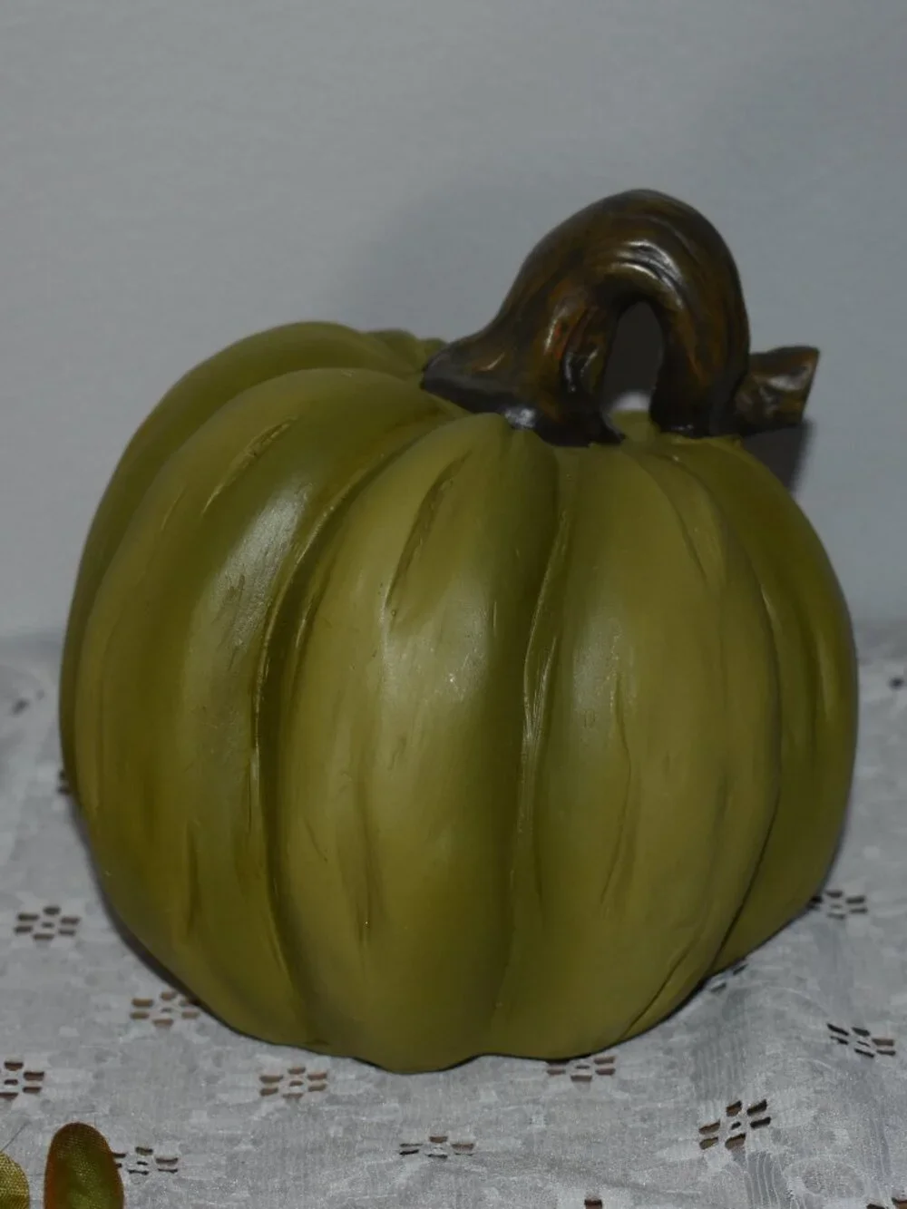 Whimsical Fairy Tale Cottage Misshapen Green Pumpkin Fall Halloween Decor